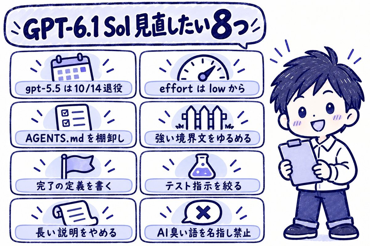 GPT-6.1 Sol 見直したい8つの一覧図